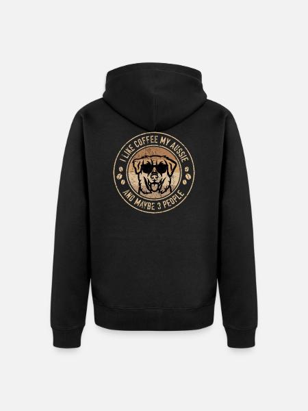 Australian Shepherd coffee lovers - Unisex Premium Organic Zip Hoodie - black