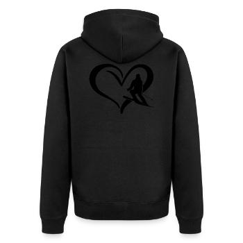 Ski Skiing Après-Ski - Unisex Premium Organic Zip Hoodie - black - Back - Nico (187cm)
