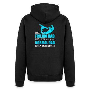 Surfer I'm a Foiling Dad Just like a normal dad - Unisex Premium Organic Zip Hoodie - black - Back - Nico (187cm)