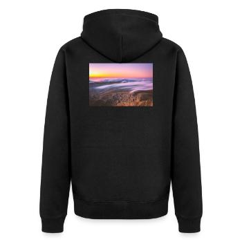 Epic sunrise from the summit of Mt Olympus - Unisex Premium Organic Zip Hoodie - black - Back - Nico (187cm)