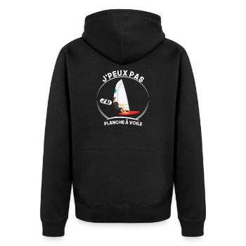 Je peux pas, j'ai planche à voile - Veste à capuche bio Premium Unisexe - noir - Dos - Nico (187cm)