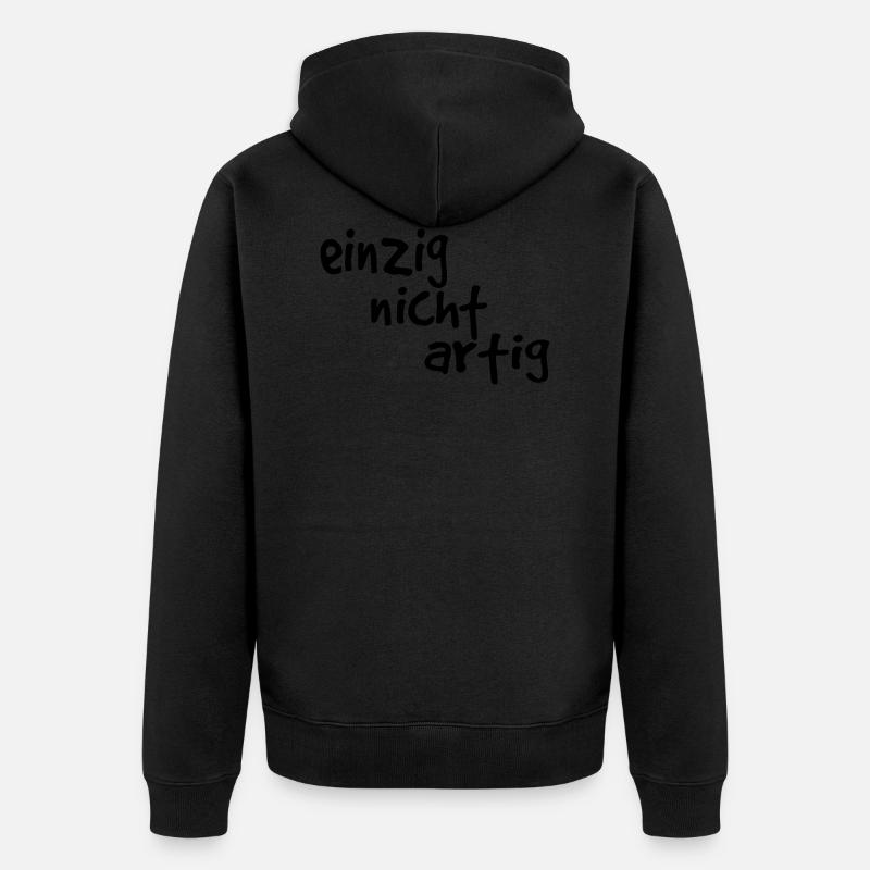 einzig nicht artig - einzigartig - Unisex Premium Bio Zip Hoodie - Schwarz