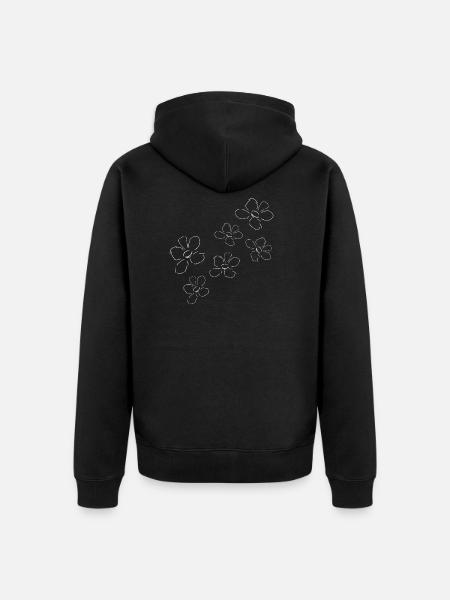 flowers flower - Unisex Premium Organic Zip Hoodie - black