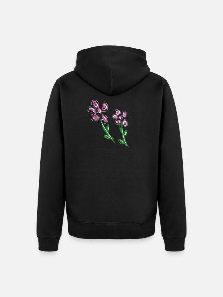 flowers flower - Unisex Premium Organic Zip Hoodie - black