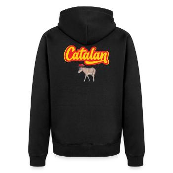 Catalan Ane Catalan Barratina Cadeau Régional - Veste à capuche bio Premium Unisexe - noir - Dos - Nico (187cm)