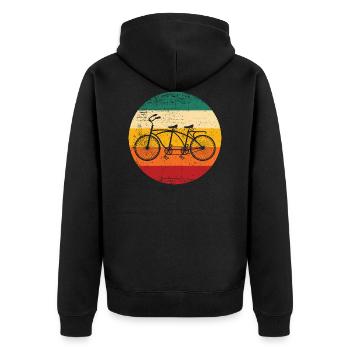 Tandem Fahrrad Bike Tandems Paar Fahrrad - Unisex Premium Bio Zip Hoodie - Schwarz - Hinten - Nico (187cm)