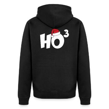 HO HO HO HOCH 3 CHRISTMAS CHRISTMAS SHIRT - Unisex Premium Organic Zip Hoodie - black - Back - Nico (187cm)