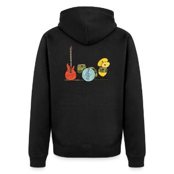 Instruments de musique - Veste à capuche bio Premium Unisexe - noir - Dos - Nico (187cm)