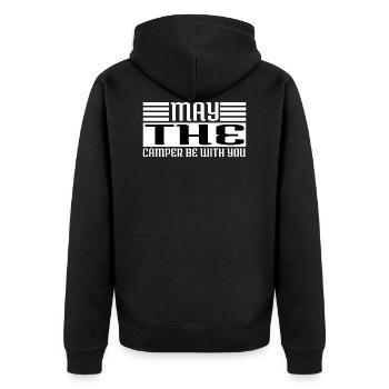 gift rafting camping humor yellow awesome - Unisex Premium Organic Zip Hoodie - black - Back - Nico (187cm)