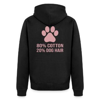 Coton Poils de chien Drôle de chien Dicton - Veste à capuche bio Premium Unisexe - noir - Dos - Nico (187cm)