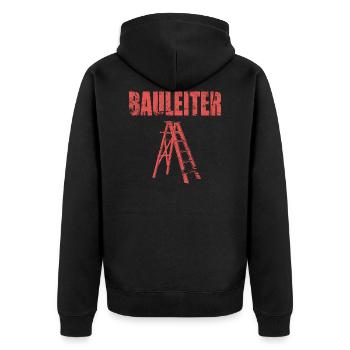 Bauleiter Bauherren Handwerker Baustelle - Unisex Premium Bio Zip Hoodie - Schwarz - Hinten - Nico (187cm)