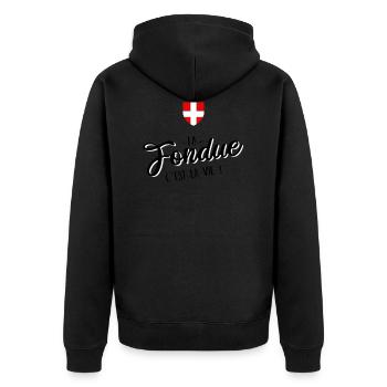 La fondue c'est la vie noir savoie - Veste à capuche bio Premium Unisexe - noir - Dos - Nico (187cm)