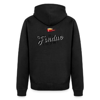 La fondue c'est la vie noir p - Veste à capuche bio Premium Unisexe - noir - Dos - Nico (187cm)