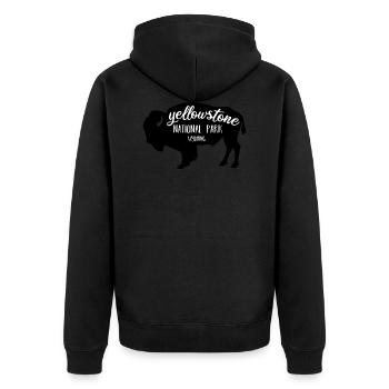 Yellowstone NP Bison couleur noir - Veste à capuche bio Premium Unisexe - noir - Dos - Nico (187cm)