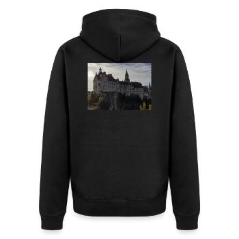 Schloss Sigmaringen - Unisex Premium Bio Zip Hoodie - Schwarz - Hinten - Nico (187cm)