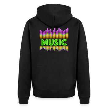 Égaliseur de musique LED Lumières Rythme Danse Stéréo - Veste à capuche bio Premium Unisexe - noir - Dos - Nico (187cm)