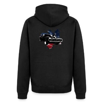 Muscle Car américaine - Veste à capuche bio Premium Unisexe - noir - Dos - Nico (187cm)