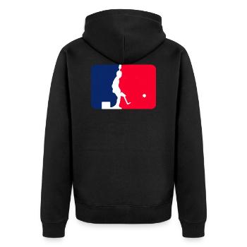 Major League Tipp-Kick - Unisex Premium Bio Zip Hoodie - Schwarz - Hinten - Nico (187cm)