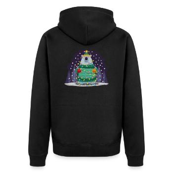 Christmas polar bear. - Unisex Premium Organic Zip Hoodie - black - Back - Nico (187cm)