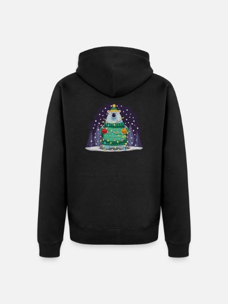 Christmas polar bear. - Unisex Premium Organic Zip Hoodie - black