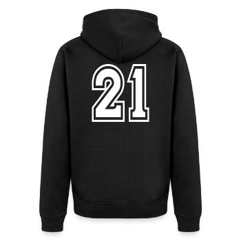 21 numéro de maillot de sport, 21 numéro de dos - Veste à capuche bio Premium Unisexe - noir - Dos - Nico (187cm)