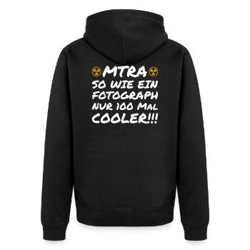 MTRA Medizinisch-Technischer Radiologie Mta - Unisex Premium Bio Zip Hoodie - Schwarz - Hinten - Nico (187cm)