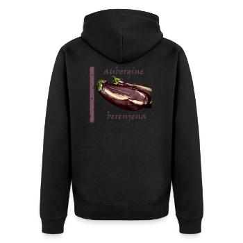 Aubergine - Veste à capuche bio Premium Unisexe - noir - Dos - Nico (187cm)