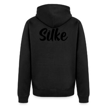 Silke - Unisex Premium Bio Zip Hoodie - Schwarz - Hinten - Nico (187cm)