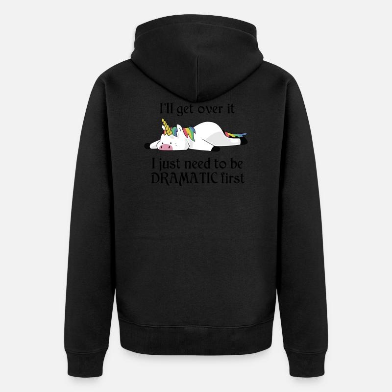 Dramatic Unicorn - Unisex Premium Bio Zip Hoodie - Schwarz