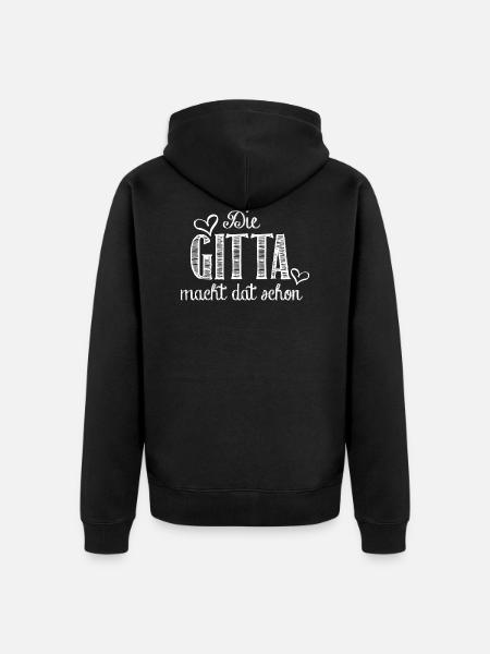 gitta - Unisex Premium Bio Zip Hoodie - Schwarz
