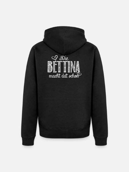 Bettina - Unisex Premium Bio Zip Hoodie - Schwarz