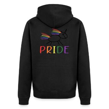 Unicorn Pride Rainbow Lgbt Idée cadeau Gay - Veste à capuche bio Premium Unisexe - noir - Dos - Nico (187cm)