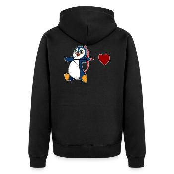pingouin saint-valentin empereur manchot roi manchot - Veste à capuche bio Premium Unisexe - noir - Dos - Nico (187cm)
