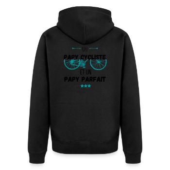 Papy cycliste papy parfait-cadeau - Veste à capuche bio Premium Unisexe - noir - Dos - Nico (187cm)