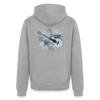 Guitare - Veste à capuche bio Premium Unisexe - gris chiné - Dos - Nico (187cm)