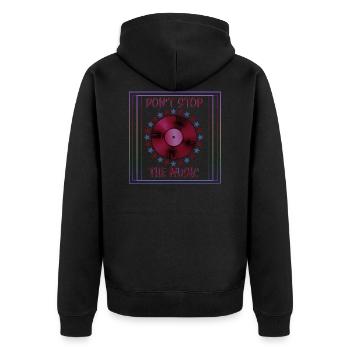 dont stop the music tons violet bordeau - Veste à capuche bio Premium Unisexe - noir - Dos - Nico (187cm)