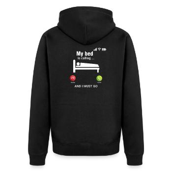 Mon lit appelle Bed Sleeping Dire Drôle Fatigué - Veste à capuche bio Premium Unisexe - noir - Dos - Nico (187cm)