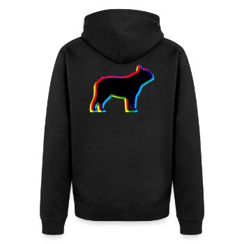 CMYK French Bulldog - Unisex Premium Organic Zip Hoodie - black - Back - Nico (187cm)