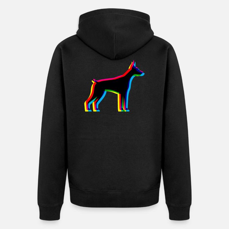 CMYK Dobermann - Unisex Premium Bio Zip Hoodie - Schwarz
