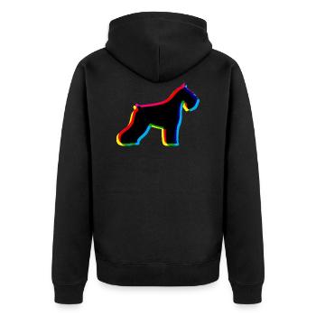 CMYK Schnauzer - Unisex Premium Organic Zip Hoodie - black - Back - Nico (187cm)