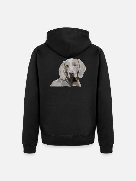 Weimaraner - Unisex Premium Bio Zip Hoodie - Schwarz