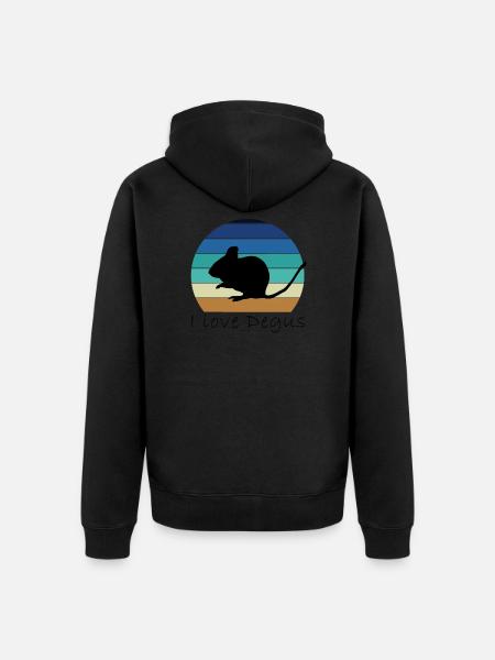 Love Degu - Unisex Premium Organic Zip Hoodie - black