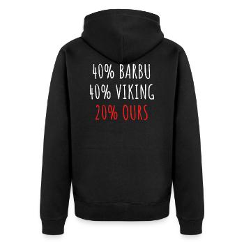 40% Barbu 40% Viking 20% Ours Homme Père Papy pépé - Veste à capuche bio Premium Unisexe - noir - Dos - Nico (187cm)