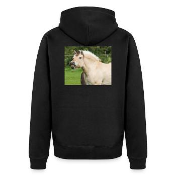 Cheval. Cheval. - Veste à capuche bio Premium Unisexe - noir - Dos - Nico (187cm)
