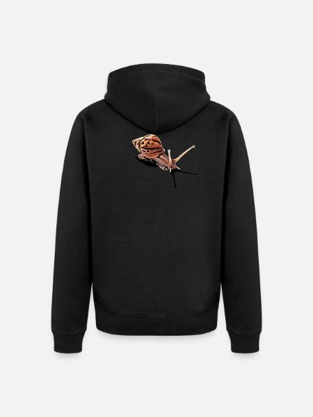 snail with shadow - Unisex Premium Organic Zip Hoodie - black