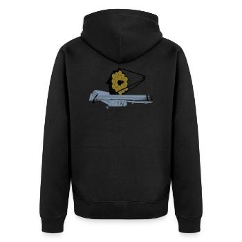 James Webb Weltraumteleskop - Unisex Premium Bio Zip Hoodie - Schwarz - Hinten - Nico (187cm)