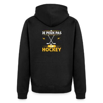 Je Peux Pas J'ai Hockey - Veste à capuche bio Premium Unisexe - noir - Dos - Nico (187cm)