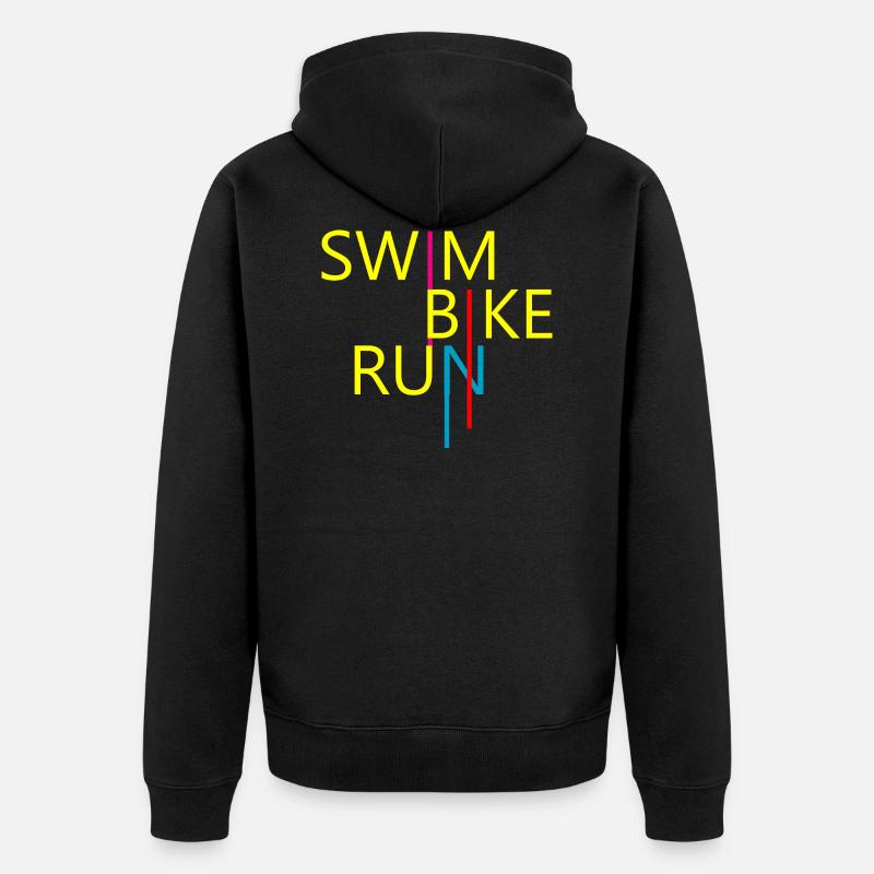Triathlon Natation Bike Run - Veste à capuche bio Premium Unisexe - noir