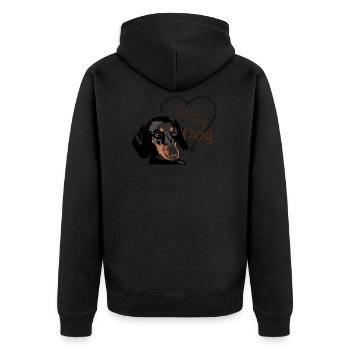Dachshund – I love dogs - Unisex Premium Organic Zip Hoodie - black - Back - Nico (187cm)