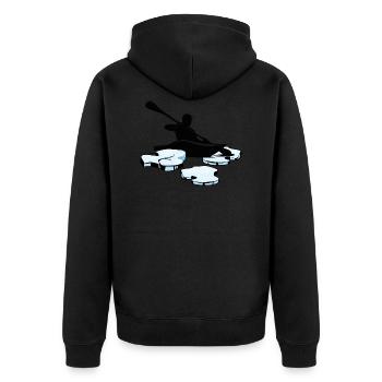 ice canoeing ice canoeist ice canoe ice paddling canoe - Unisex Premium Organic Zip Hoodie - black - Back - Nico (187cm)